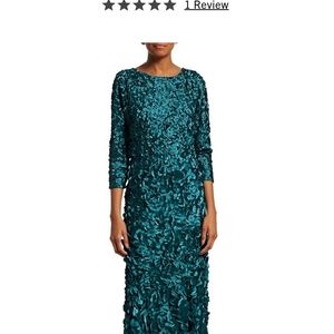 Theia Petal Embellished Tulip Gown